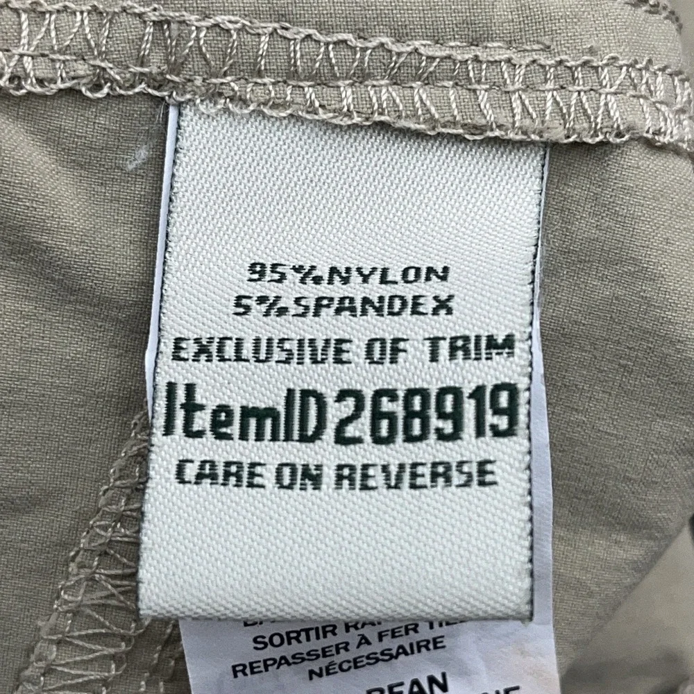 LL Bean Nylon Hiking Pants Women 39x30 Cargo Trail Stretch Water Resistant UPF50